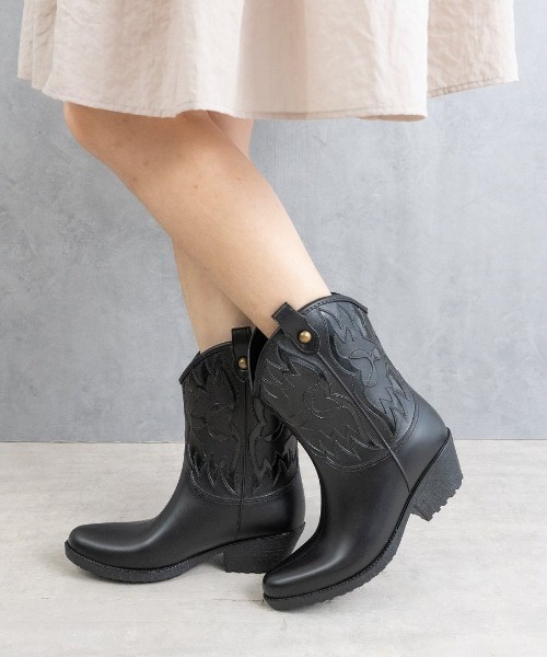 Fabby fabby(ファビィーファビィー)の「ウエスタンレインブーツ(レインシューズ・レディース・ブラック・MEDIUM/LARGE)」の7枚目の写真