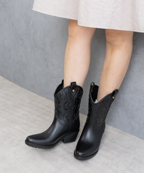 Fabby fabby(ファビィーファビィー)の「ウエスタンレインブーツ(レインシューズ・レディース・ブラック・MEDIUM/LARGE)」の6枚目の写真