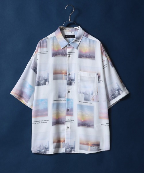 ANPAS(アンパス)の「Cool Touch Total Pattern Print Oversized Silky Shirt/接触冷感 総柄プリント オーバーサイズ シルクタッチ シャツ(シャツ/ブラウス・メンズ・ブラック系その他/グリーン系その他/ホワイト系その他2/ホワイト系その他4/ホワイト系その他5/ブラック系その他2/ブラック系その他3/ブラック系その他4/ブラック系その他5/ホワイト系その他/ホワイト系その他3/ブラック/グレー/ホワイト/ブルー系その他/ホワイト系その他6/ブラック系その他7/ブラック系その他6/ブラック系/ブラック系1/ホワイト系その他7/グレー系その他/ブルー・L/M)」の5枚目の写真