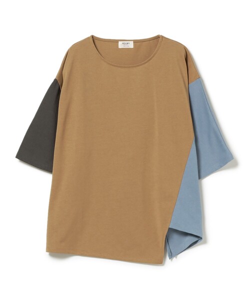 BEAMS HEART(ビームスハート)の「BEAMS HEART / ビッグブロッキング プルオーバー(Tシャツ/カットソー・レディース・ブラウン系その他3/オフホワイト/チャコールグレー・FREE)」の19枚目の写真