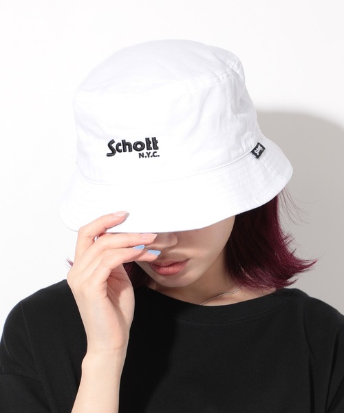 schott（ショット）の「【SCHOTT】ロゴツイルバケットハット　SC007　定番商品（ハット・メンズ・ブルー/ブラック/ベージュ/ホワイト・FREE）」の6枚目の写真