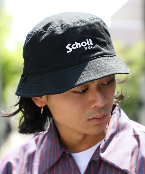 schott（ショット）の「【SCHOTT】ロゴツイルバケットハット　SC007　定番商品（ハット・メンズ・ブルー/ブラック/ベージュ/ホワイト・FREE）」の11枚目の写真