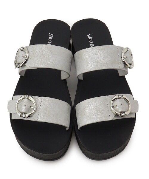 SHOO・LA・RUE（シューラルー）の「◆ビジュー付き ダブルベルト サンダル（サンダル・レディース・ピンクゴールド/シルバー・35/45）」の7枚目の写真