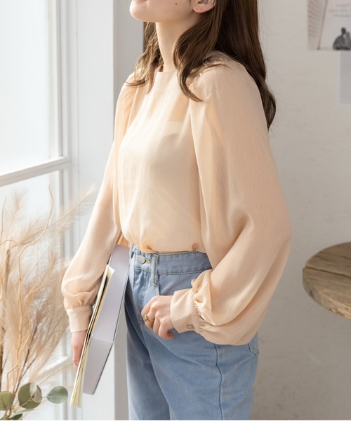 Ada.（エイダ）の「袖ボリュームスリーブ シアー ブラウス（シャツ/ブラウス・レディース・ブラウン/オフホワイト/ブラック/ベージュ・FREE）」の8枚目の写真