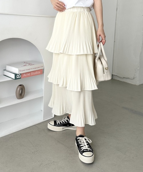 CLEA（クレア）の「3段ティアードフリル カンカンロング丈スカート