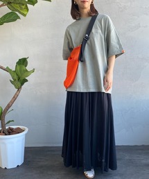 【FINEBOYS 9月号掲載】[UNIVERSAL OVERALL/ユニバーサルオーバーオール] 別注 ワンポイントロゴ刺繍 ピグメントTシャツ
