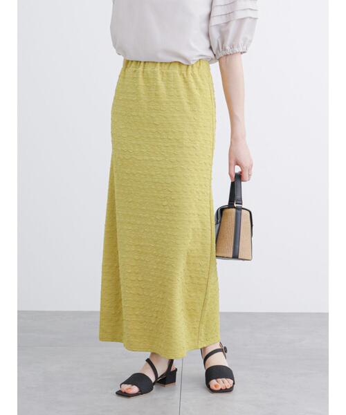 Te chichi TERRASSE（テチチテラス）の「ポコポコナロースカート（スカート・レディース・オフホワイト/ブラック/イエロー・F）」の4枚目の写真