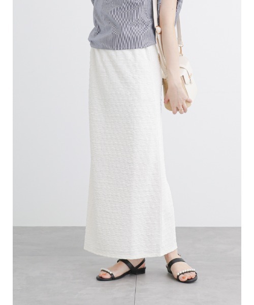 Te chichi TERRASSE（テチチテラス）の「ポコポコナロースカート（スカート・レディース・オフホワイト/ブラック/イエロー・F）」の2枚目の写真