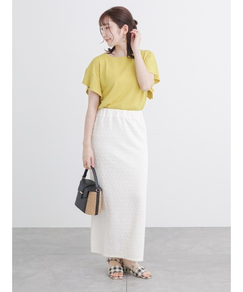 Te chichi TERRASSE（テチチテラス）の「ポコポコナロースカート（スカート・レディース・オフホワイト/ブラック/イエロー・F）」の17枚目の写真