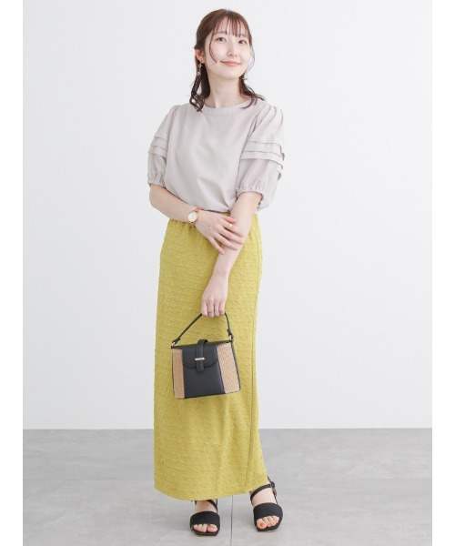 Te chichi TERRASSE（テチチテラス）の「ポコポコナロースカート（スカート・レディース・オフホワイト/ブラック/イエロー・F）」の16枚目の写真