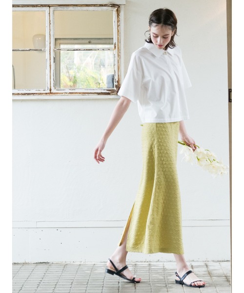 Te chichi TERRASSE（テチチテラス）の「ポコポコナロースカート（スカート・レディース・オフホワイト/ブラック/イエロー・F）」の14枚目の写真