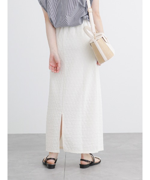 Te chichi TERRASSE（テチチテラス）の「ポコポコナロースカート（スカート・レディース・オフホワイト/ブラック/イエロー・F）」の9枚目の写真