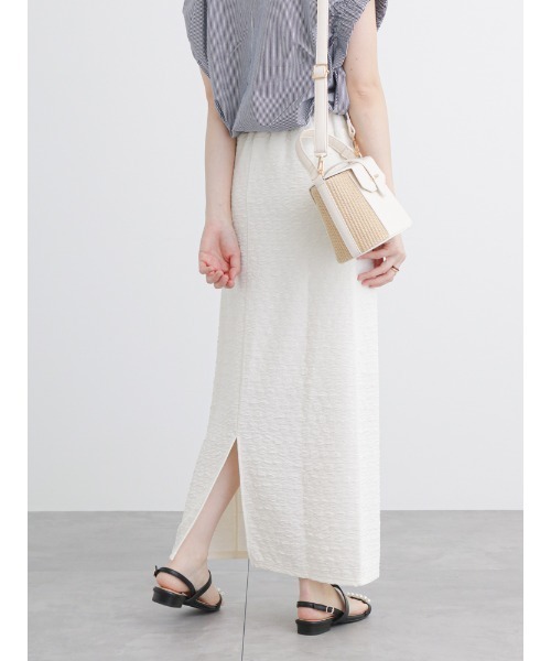 Te chichi TERRASSE（テチチテラス）の「ポコポコナロースカート（スカート・レディース・オフホワイト/ブラック/イエロー・F）」の8枚目の写真