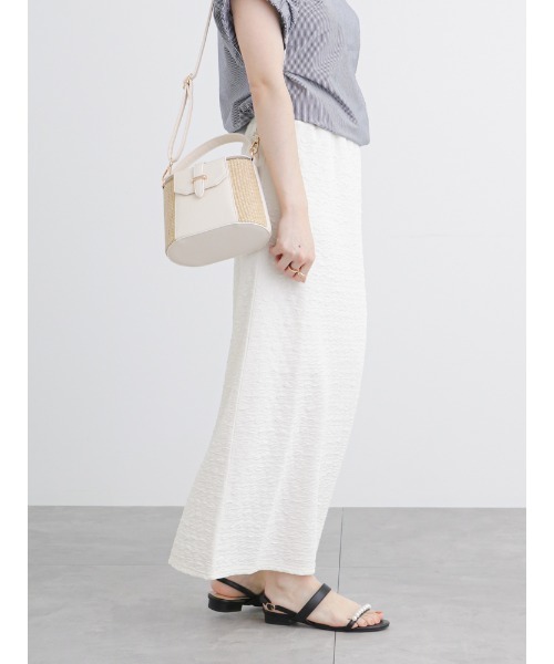 Te chichi TERRASSE（テチチテラス）の「ポコポコナロースカート（スカート・レディース・オフホワイト/ブラック/イエロー・F）」の7枚目の写真