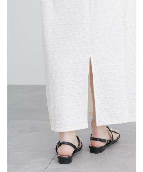 Te chichi TERRASSE（テチチテラス）の「ポコポコナロースカート（スカート・レディース・オフホワイト/ブラック/イエロー・F）」の5枚目の写真