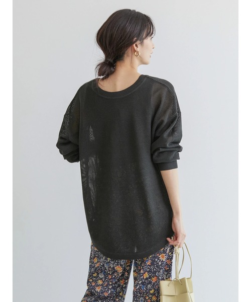 AMERICAN HOLIC（アメリカンホリック）の「2WAY透かし編みニットチュニック（チュニック・レディース・ブラウン/オフホワイト/チャコールグレー・L/M）」の19枚目の写真