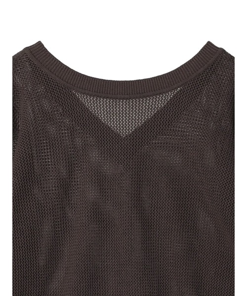 AMERICAN HOLIC（アメリカンホリック）の「2WAY透かし編みニットチュニック（チュニック・レディース・ブラウン/オフホワイト/チャコールグレー・L/M）」の7枚目の写真