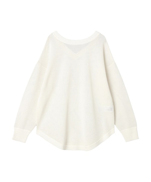 AMERICAN HOLIC（アメリカンホリック）の「2WAY透かし編みニットチュニック（チュニック・レディース・ブラウン/オフホワイト/チャコールグレー・L/M）」の13枚目の写真