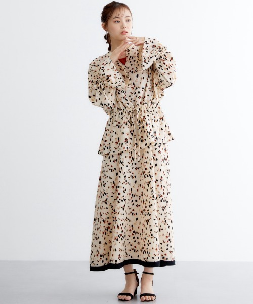 miclat（ミクラ）の「大きいサイズ　レトロ柄スカート　miclat（スカート・レディース・ブラウン系/アイボリー系・L/LL/3L/4L/5L）」の16枚目の写真