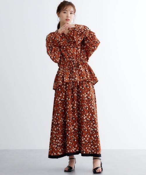 miclat（ミクラ）の「大きいサイズ　レトロ柄スカート　miclat（スカート・レディース・ブラウン系/アイボリー系・L/LL/3L/4L/5L）」の18枚目の写真