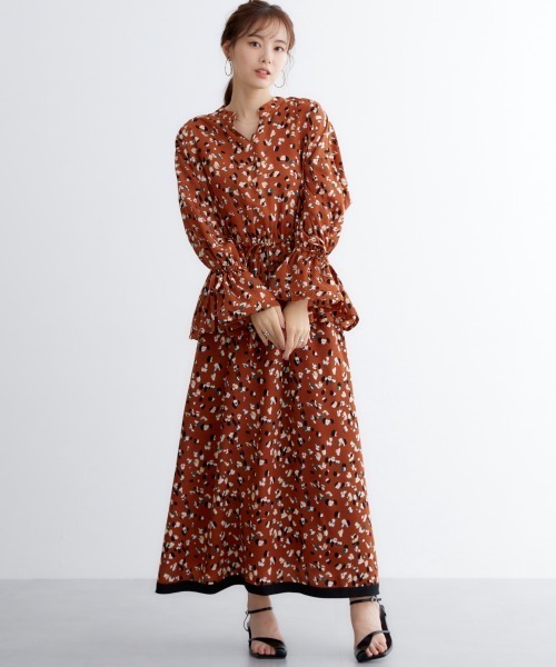 miclat（ミクラ）の「大きいサイズ　レトロ柄スカート　miclat（スカート・レディース・ブラウン系/アイボリー系・L/LL/3L/4L/5L）」の20枚目の写真