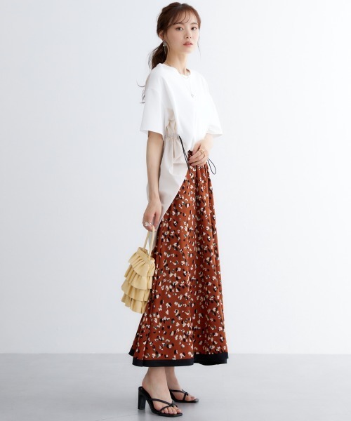 miclat（ミクラ）の「大きいサイズ　レトロ柄スカート　miclat（スカート・レディース・ブラウン系/アイボリー系・L/LL/3L/4L/5L）」の12枚目の写真