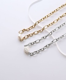 CEMONEMO（セモネモ）の「【金属アレルギー対応】 淡水パール マンテル チェーンネックレス / サージカルステンレス 316L（ネックレス）」