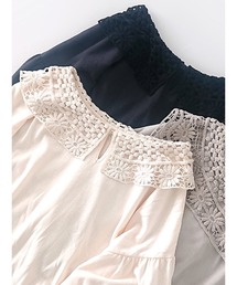 Samansa Mos2 | 前後着パーツレース付カットソー(Tシャツ/カットソー)