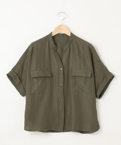 SHARE PARK（シェアパーク）の「【洗える】ドルマンスリーブサテンシャツ（シャツ/ブラウス・レディース・アイボリー系/カーキ系・MEDIUM）」の10枚目の写真