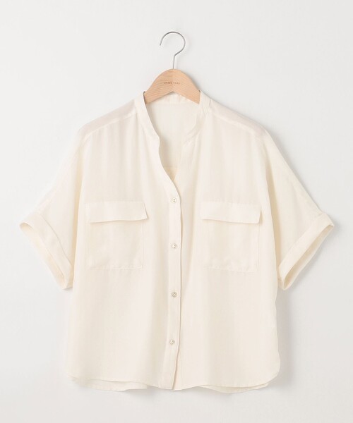 SHARE PARK（シェアパーク）の「【洗える】ドルマンスリーブサテンシャツ（シャツ/ブラウス・レディース・アイボリー系/カーキ系・MEDIUM）」の5枚目の写真