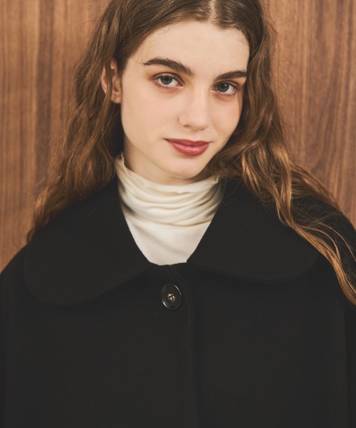 MERLOT（メルロー）の「Aライン丸襟コート（ステンカラーコート