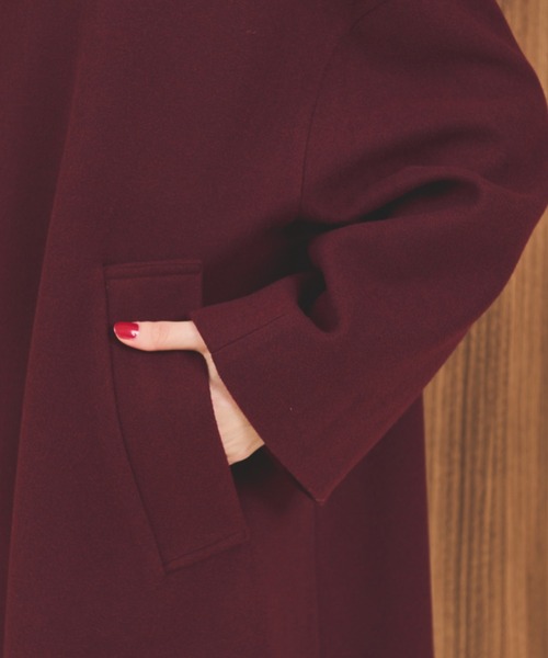 MERLOT（メルロー）の「Aライン丸襟コート（ステンカラーコート