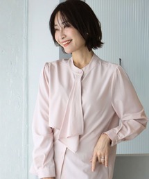 Ehrestyleオリジナル 可愛くならないきれいめボウタイブラウス長袖