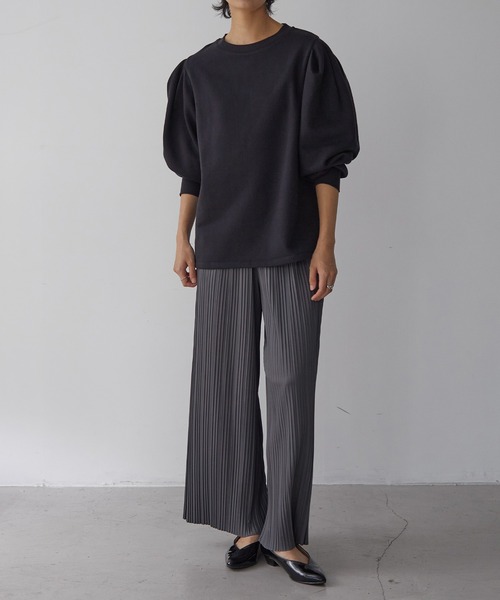 for/c(フォーシー)の「裏起毛ボリューム袖リブプルオーバー【USAコットン】(Tシャツ/カットソー・レディース・マスタード/ネイビー/ブラウン/アイボリー/ブラック・M/L/LL)」の19枚目の写真