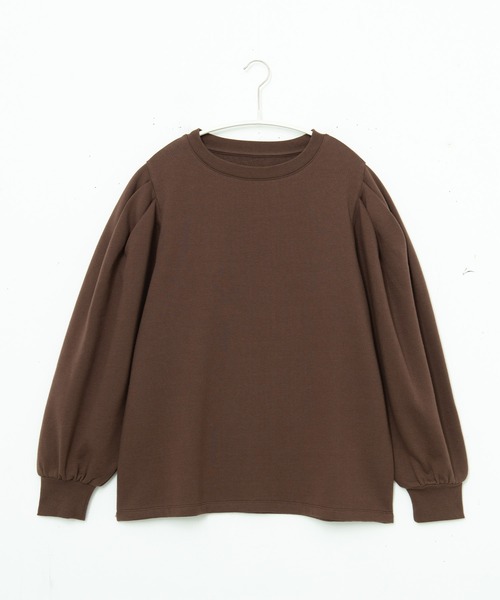 for/c(フォーシー)の「裏起毛ボリューム袖リブプルオーバー【USAコットン】(Tシャツ/カットソー・レディース・マスタード/ネイビー/ブラウン/アイボリー/ブラック・M/L/LL)」の6枚目の写真