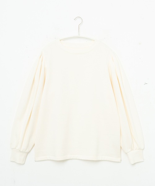 for/c(フォーシー)の「裏起毛ボリューム袖リブプルオーバー【USAコットン】(Tシャツ/カットソー・レディース・マスタード/ネイビー/ブラウン/アイボリー/ブラック・M/L/LL)」の7枚目の写真