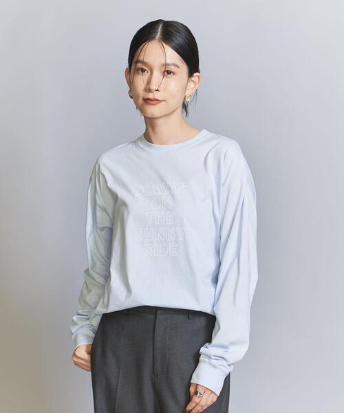 tシャツ コットンロゴプリントロングスリーブ レディース BEAUTY&YOUTH UNITED ARROWS（ビューティーアンドユース