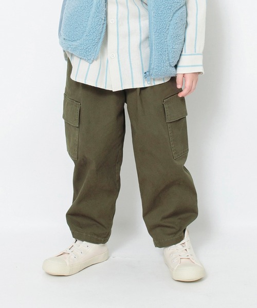 BRANSHES（ブランシェス）の「ストレッチツイル/カーゴパンツ（カーゴパンツ・キッズ・ベージュ/カーキオリーブ・130/120/140/110/100/150）」の2枚目の写真
