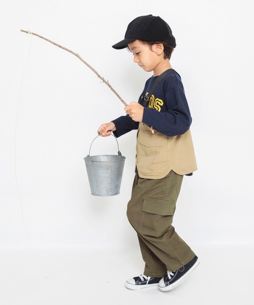 BRANSHES（ブランシェス）の「ストレッチツイル/カーゴパンツ（カーゴパンツ・キッズ・ベージュ/カーキオリーブ・130/120/140/110/100/150）」の8枚目の写真