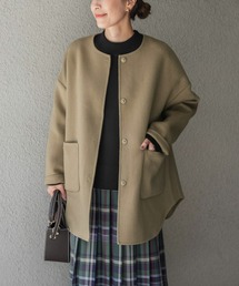 URBAN RESEARCH DOORS | 『佐藤栞里さん着用』ウールノーカラーミドルコート(ノーカラージャケット)