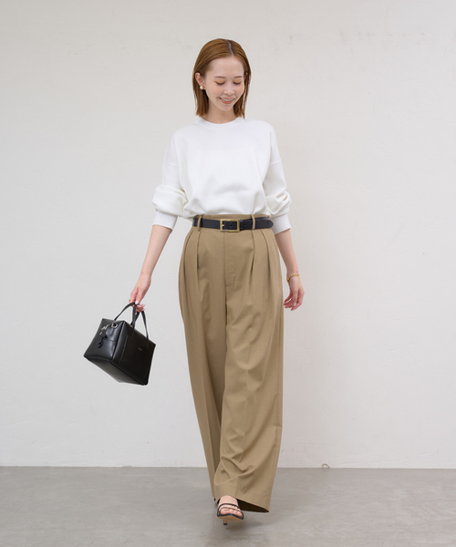 JOURNAL STANDARD（ジャーナルスタンダード）の「《WEB限定》ウォッシャブル TEXBRID(R) クルーネックプルオーバー（ニット/セーター・レディース・ネイビー/ホワイト/チャコールグレー・FREE）」の6枚目の写真