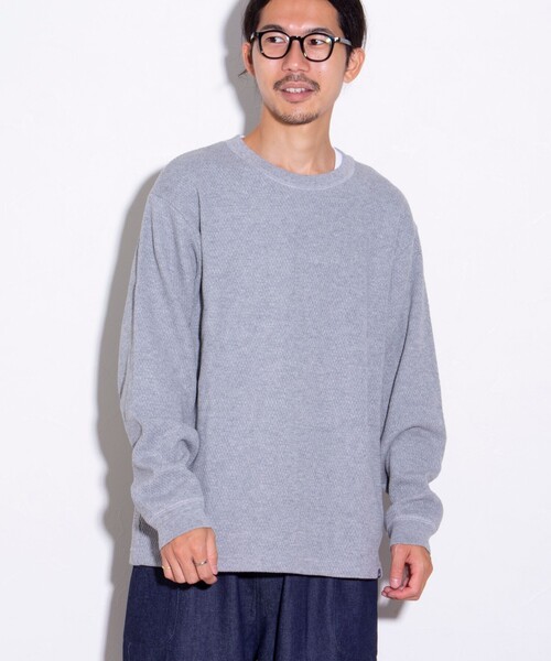GLOSTER（グロスター）の「【GLOSTER/グロスター】ハニカムヘビーサーマルプルオーバー（Tシャツ/カットソー・メンズ・アイボリー/ミント/ブラック/グレー・L/M/S）」の4枚目の写真