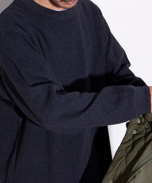 GLOSTER（グロスター）の「【GLOSTER/グロスター】ハニカムヘビーサーマルプルオーバー（Tシャツ/カットソー・メンズ・アイボリー/ミント/ブラック/グレー・L/M/S）」の3枚目の写真