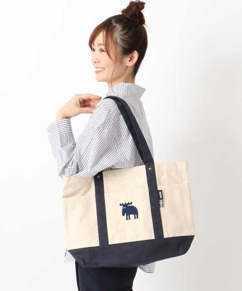 one'sterrace（ワンズテラス）の「moz 帆布トート L（トートバッグ・レディース・サックスブルー/ライトグレー系9・03）」の12枚目の写真
