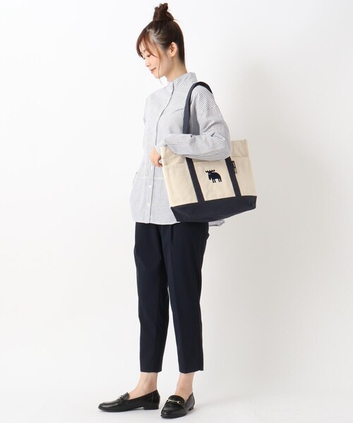 one'sterrace（ワンズテラス）の「moz 帆布トート L（トートバッグ・レディース・サックスブルー/ライトグレー系9・03）」の13枚目の写真