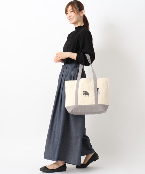 one'sterrace（ワンズテラス）の「moz 帆布トート L（トートバッグ・レディース・サックスブルー/ライトグレー系9・03）」の15枚目の写真