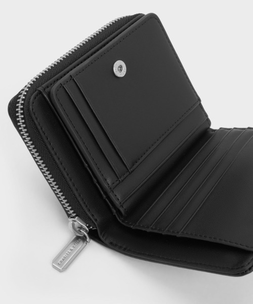 最終価格!   ロゴ ジップアラウンド ミニ ウォレット CHARLES ＆ KEITH 財布 ジップアラウンド ミニウォレット / Zip