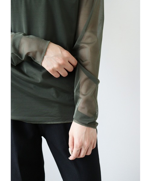 ooju(オージュ)の「【ooju】チュールトップス(レディース)(Tシャツ/カットソー・レディース・ネイビー/カーキ/ブラック・FREE)」の10枚目の写真