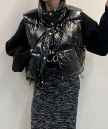 WEGO | WEGO/【23年秋冬新作】シャイニーショートパデッドベスト(ダウンベスト)