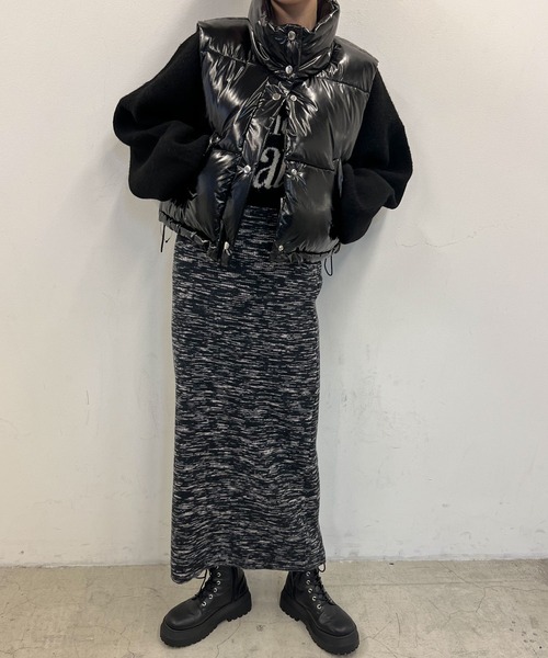 WEGO（ウィゴー）の「WEGO/シャイニーショートパデッドベスト（ダウンベスト・レディース・ブラック/シルバー・FREE）」の9枚目の写真